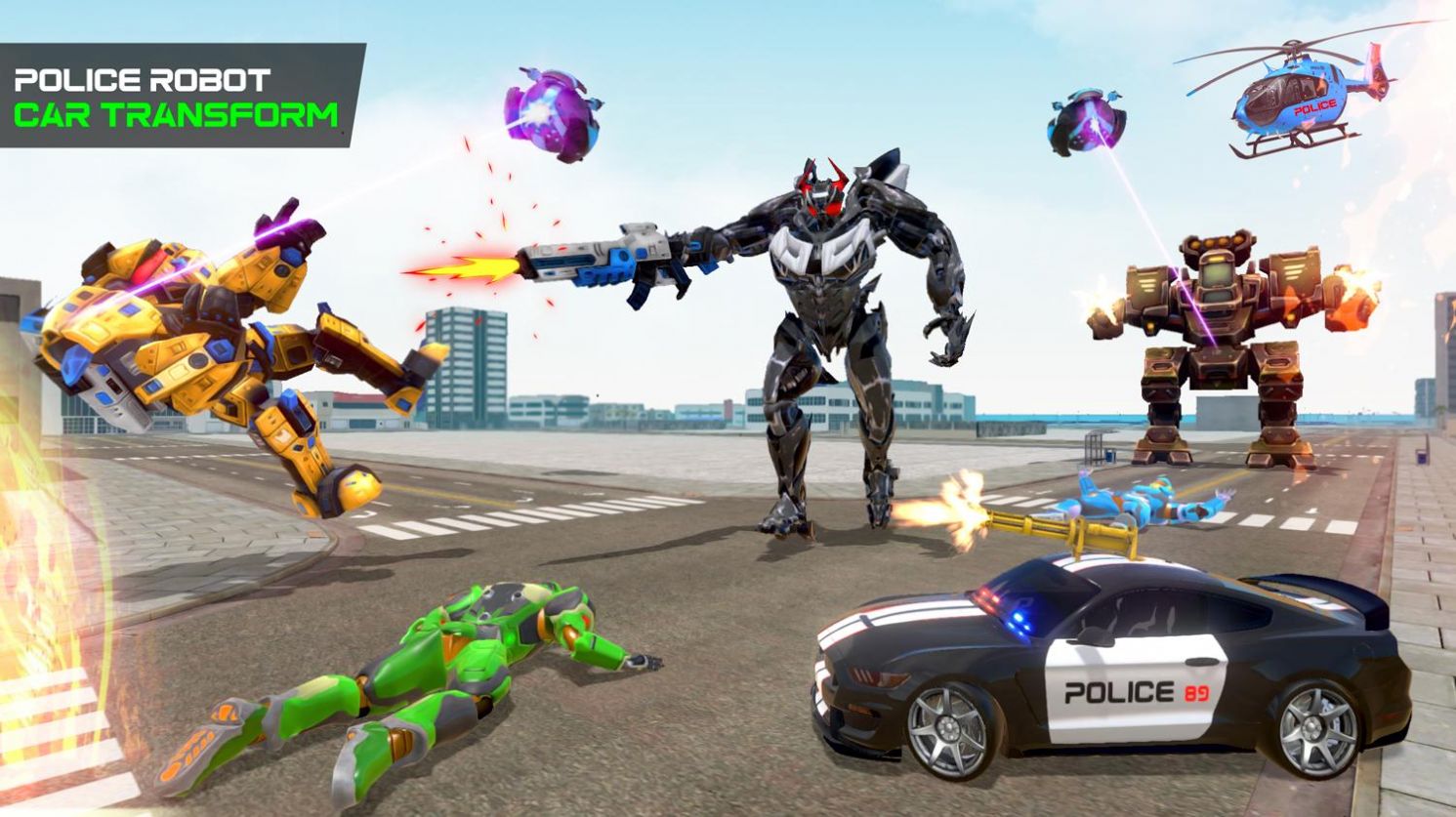 警察机器人变形金刚游戏安卓版（Flying Grand Police Car Transform Robot Games）