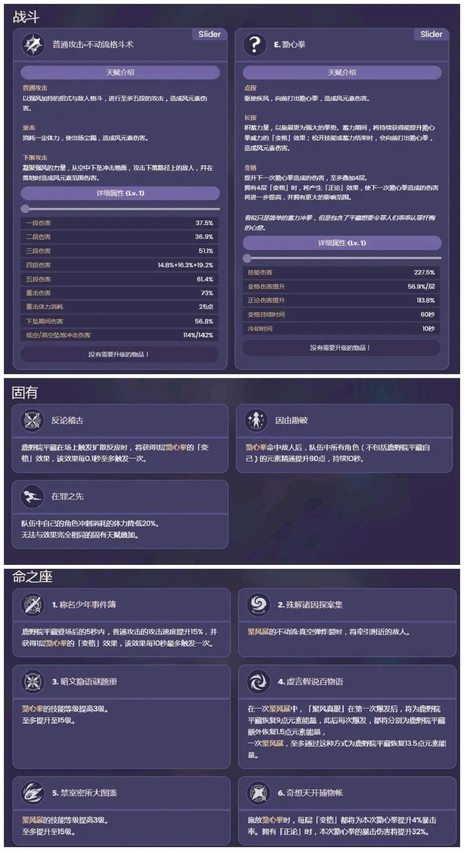 《原神》鹿野苑平藏技能效果一览