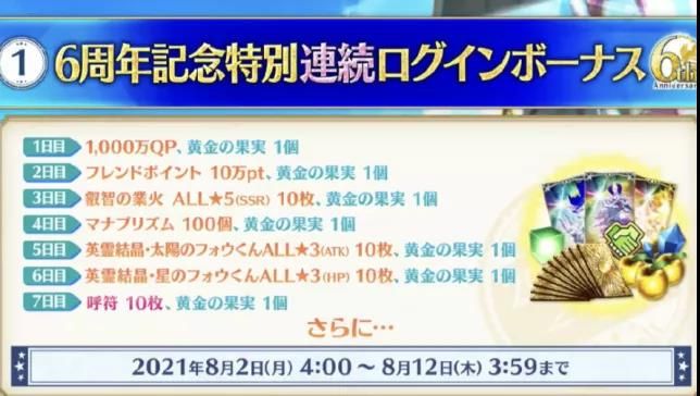 FGO六周年送多少石头？六周年福利活动大全[多图]图片1