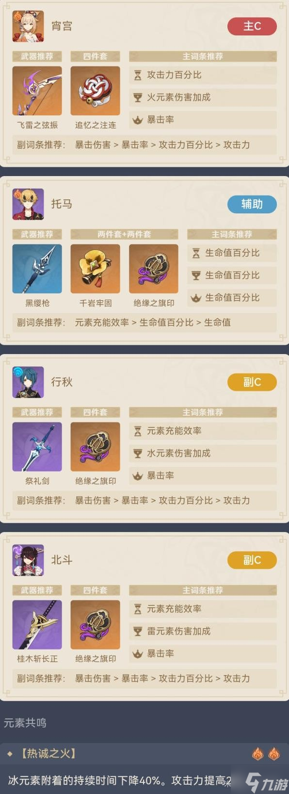 《原神》宵宫武装队搭配思路