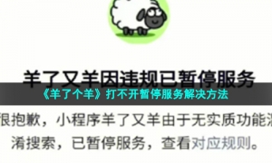 《羊了个羊》打不开暂停服务解决方法