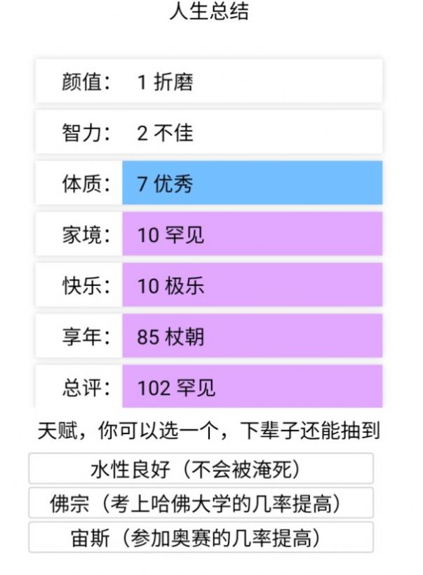 liferestart小游戏最新版