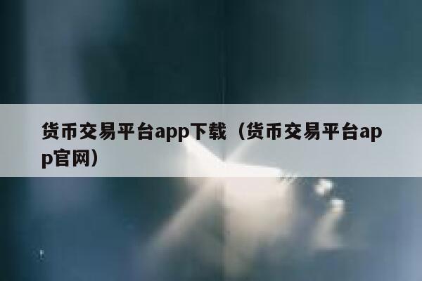 货币交易平台app下载（货币交易平台app官网） 第1张