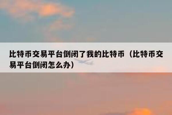 比特币交易平台倒闭了我的比特币（比特币交易平台倒闭怎么办） 第1张