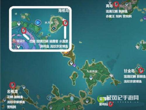 原神钓鱼地点分布图位置大全2022最新
