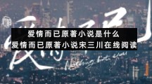爱情而已原著小说宋三川在线阅读