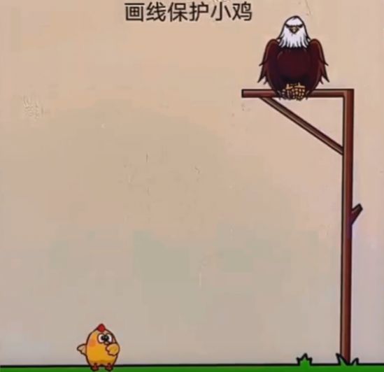 画线保护小鸡游戏