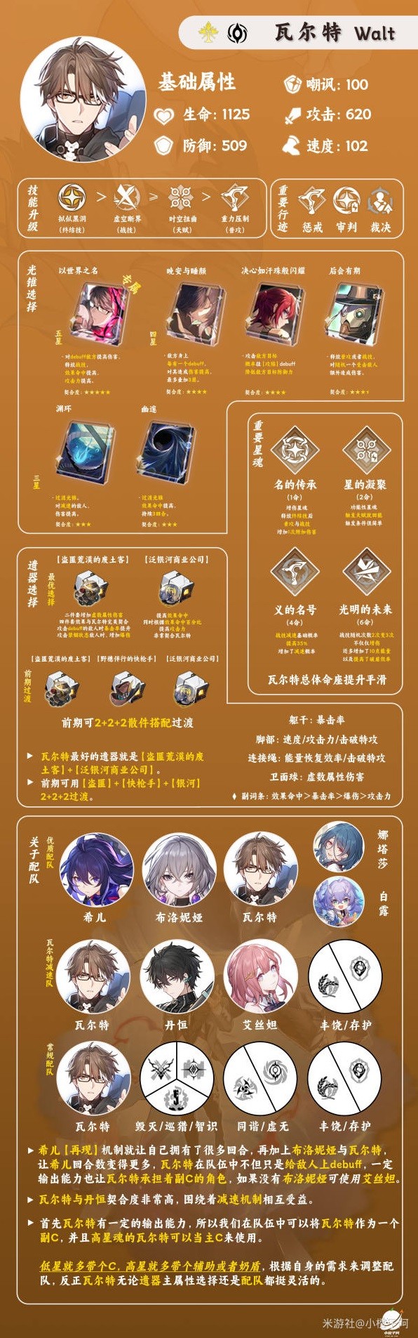 《崩坏星穹铁道》瓦尔特机制及配装解析 瓦尔特队伍搭配推荐