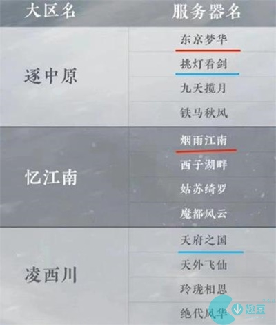 逆水寒手游区服列表