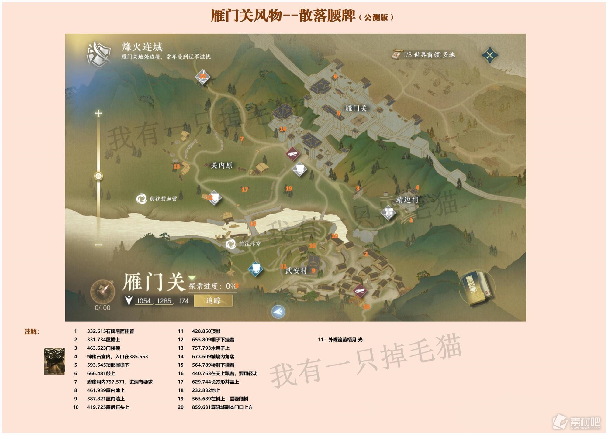 《逆水寒手游》雁门关风物位置分享