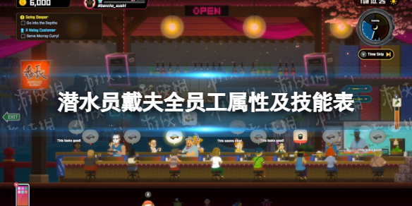 《潜水员戴夫》全员工属性及技能表 全员工属性技能一览