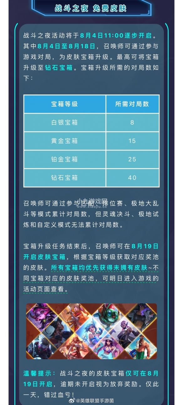 英雄联盟手游2023战斗之夜怎么升级宝箱