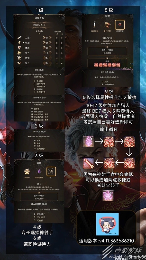 博德之门3远程剑舞猎人BD介绍