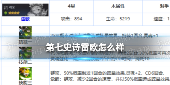 《第七史诗》雷欧怎么样四星英雄雷欧介绍