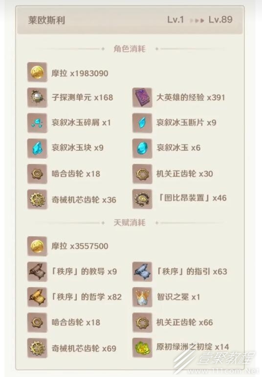 原神4.1莱欧斯利天赋材料是什么一览