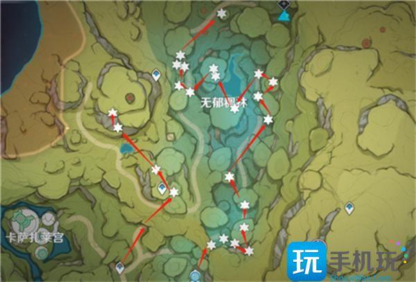 原神168个树王圣体菇采集路线树王圣体菇快速采集路线图