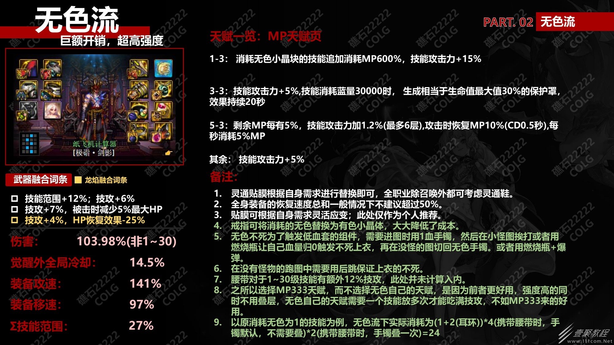 DNF神界版本无色流天赋加点攻略