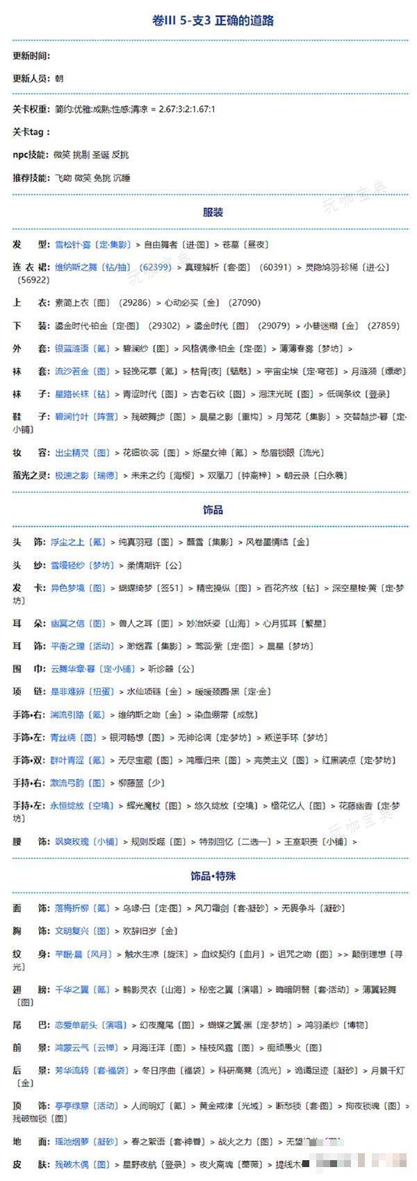 《奇迹暖暖》卷三第五章支3正确的道路搭配攻略