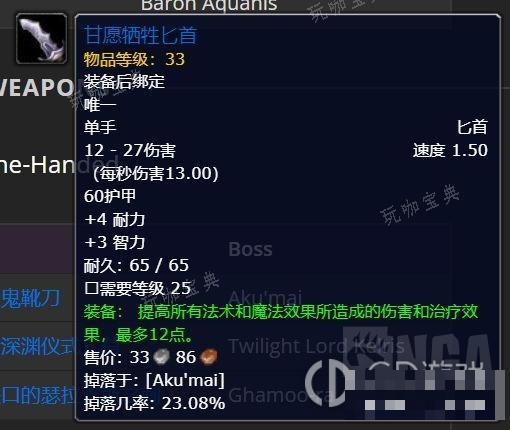 《魔兽世界》plus黑暗深渊全掉落物详情