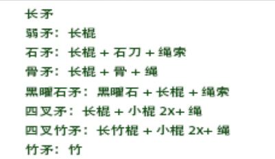 绿色地狱四叉竹矛合成方法