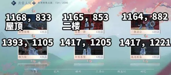 《逆水寒手游》情缘打卡坐标怎样