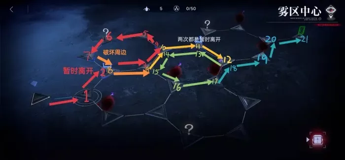 《无期迷途》雾区中心正确路线怎样