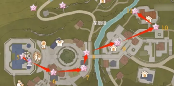 《无限暖暖》花愿镇奇想星收集线路