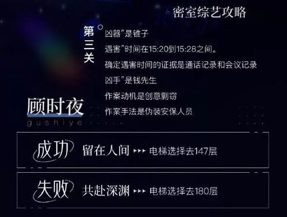 《世界之外》密室综艺顾时夜结局哪几种