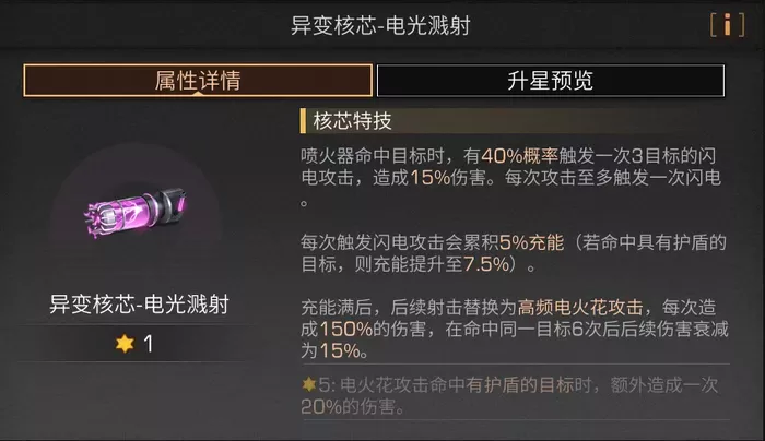 明日之后喷火器异变核芯电光溅射对比攻略
