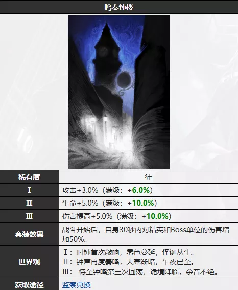 《无期迷途》鸣奏钟楼烙印细项介绍