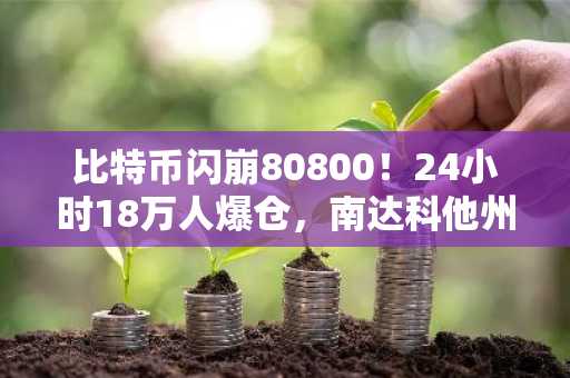 比特币闪崩80800！24小时18万人爆仓，南达科他州监管延迟成导火索？-第1张图片-