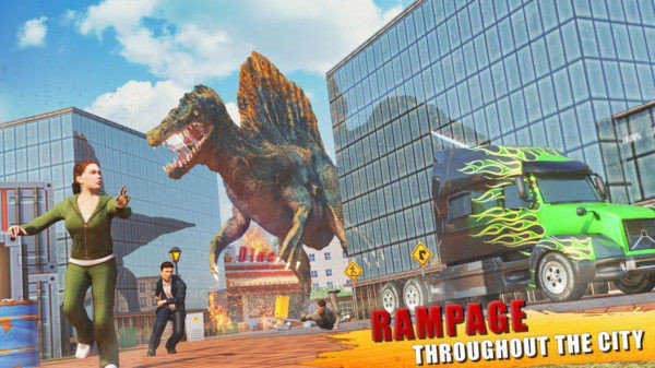 城市愤怒恐龙City angry dinosaur