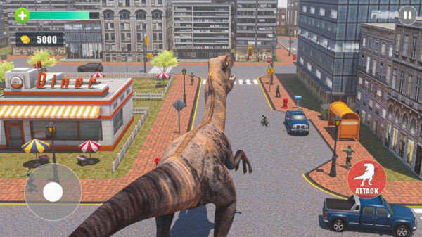 城市愤怒恐龙City angry dinosaur