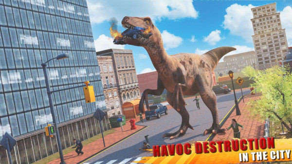 城市愤怒恐龙City angry dinosaur