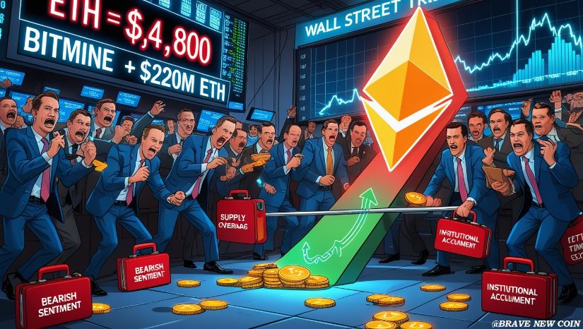 以太坊（ETH）价格预测：以太坊下跌，但Bitmine增持2.2亿美元ETH——看涨信号还是冒险赌注？