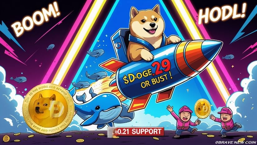 狗狗币（DOGE）价格预测：随着大额持有者增持推动突破0.29美元潜力，狗狗币上涨6%