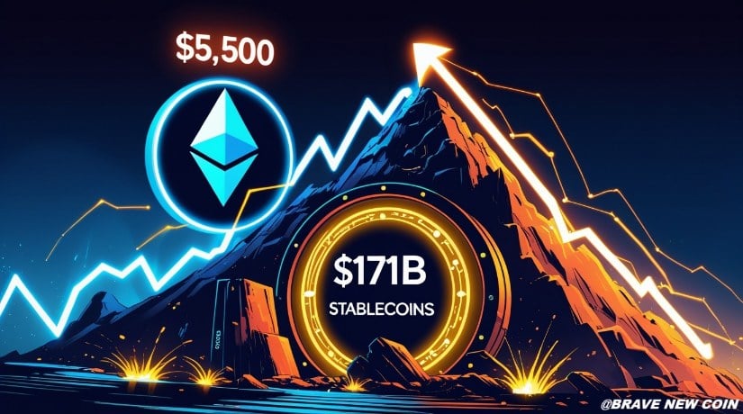 以太坊（ETH）价格预测：稳定币流动性创1710亿美元纪录，价格瞄准5500美元突破