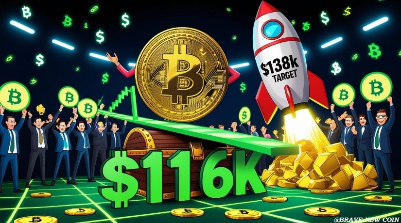 比特币（BTC）价格预测：随着富达公司9700万美元BTC买入坚定138K目标，比特币稳守116K关口上方