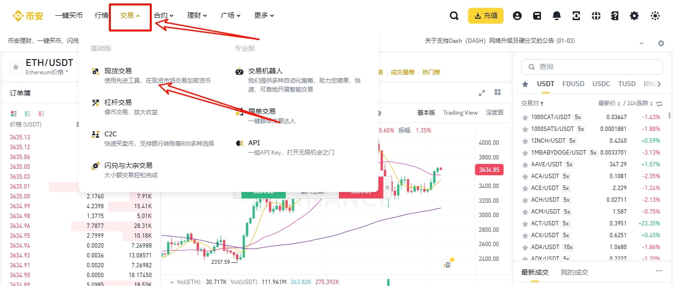 进入交易区