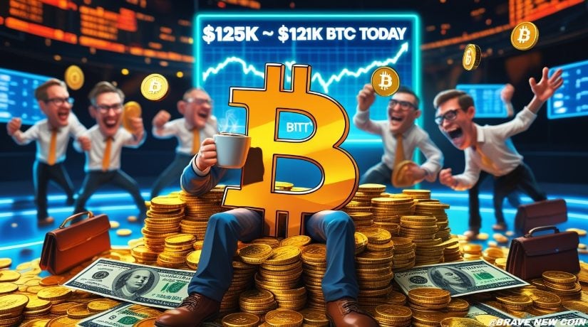 比特币（BTC）今日价格：触及12.5万美元高点后回落，但ETF需求仍支撑多头主导市场