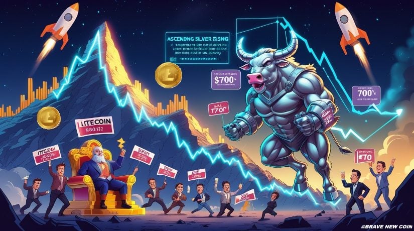 莱特币(LTC)价格预测:随着8年图表形态逼近突破区,多头目标指向700美元