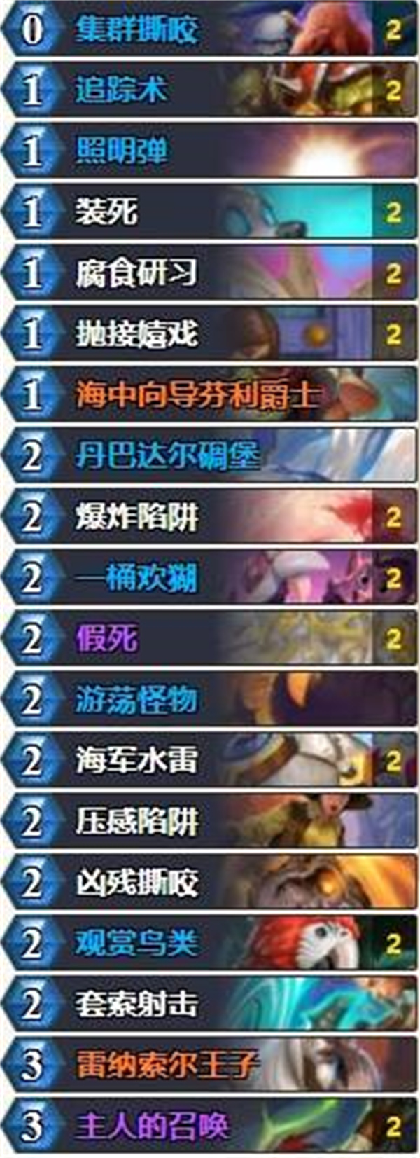 炉石传说狂野40水雷蛋猎卡组推荐分享