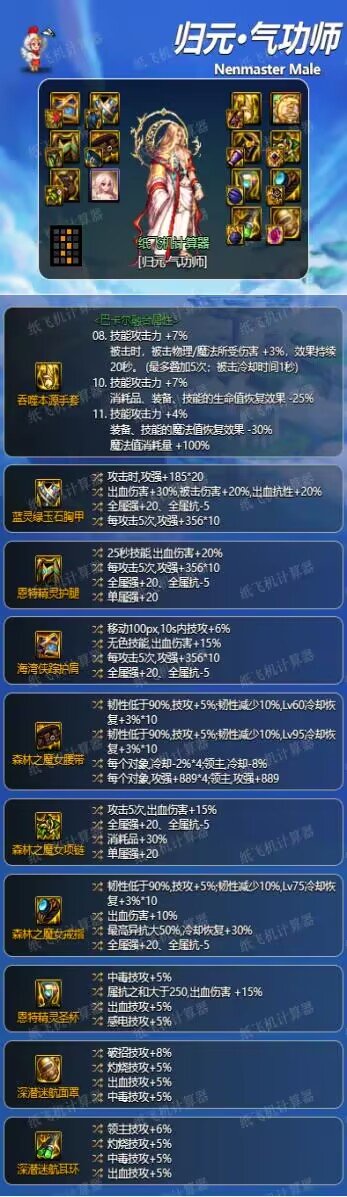 dnf神界版本男气功装备搭配毕业词条攻略