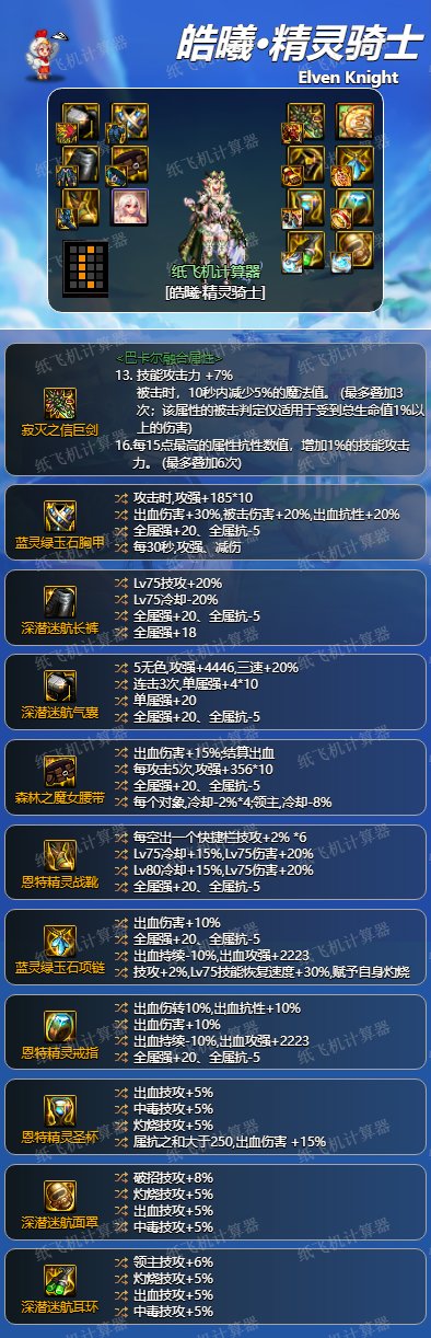 dnf神界版本精灵骑士装备搭配毕业攻略 精灵骑士装备怎么选